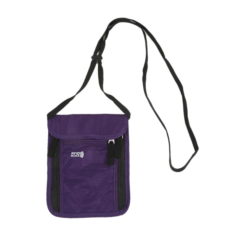 Multifunctional Passport Holder Neck Pouch for Women Men Lightweight Travel ID Card Holder Document Pouch Slim Crossbody Purse