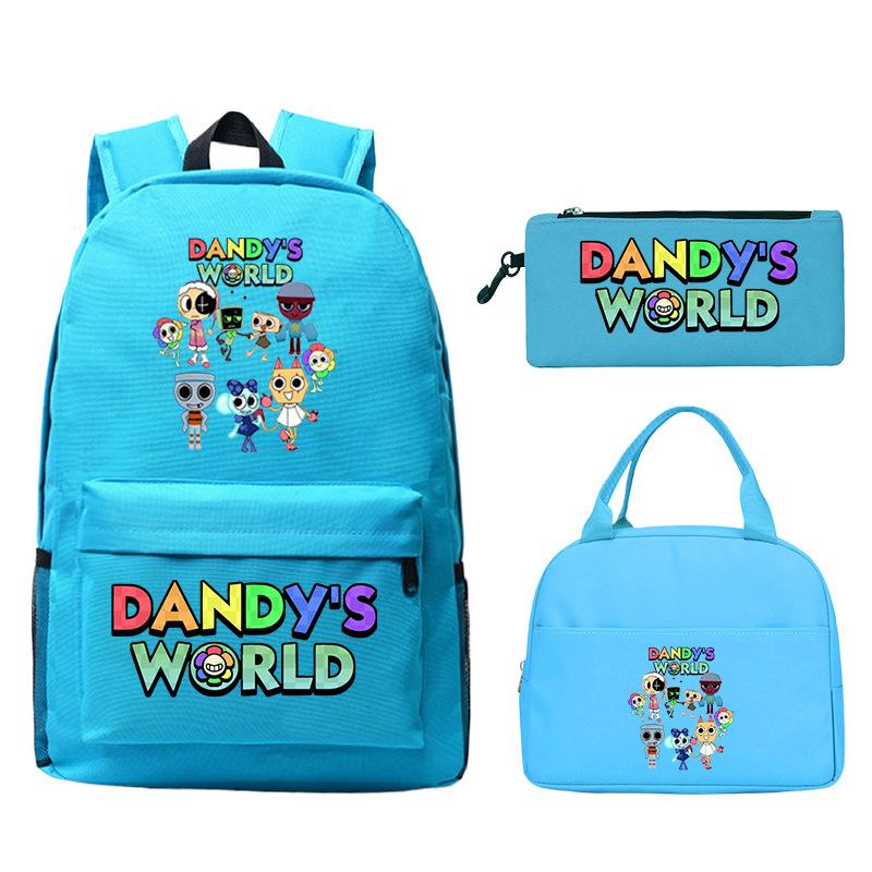 Dandy's world cartoon print fashion children's schoolbag set cross-border leisure student backpack three-piece set