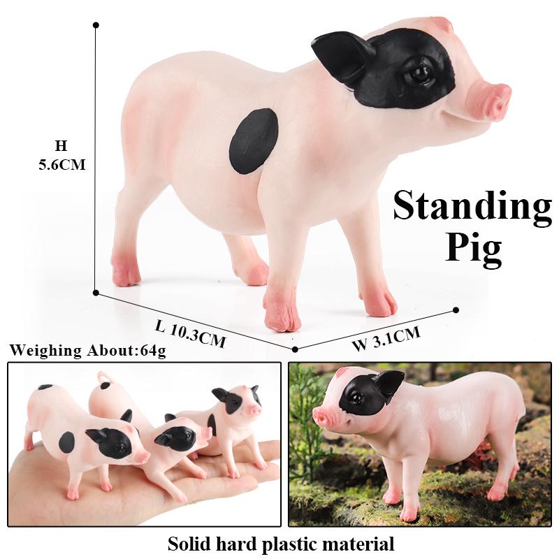 Oenux Poultry Farm Animals Model Simulation Pig Swine Sow Porcupine Boar Action Figures Figurine Lovely Educational Kids Toy