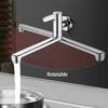 Wall Mounted Rotatable Single Cold Kitchen Sink Faucet 304 Stainless Steel