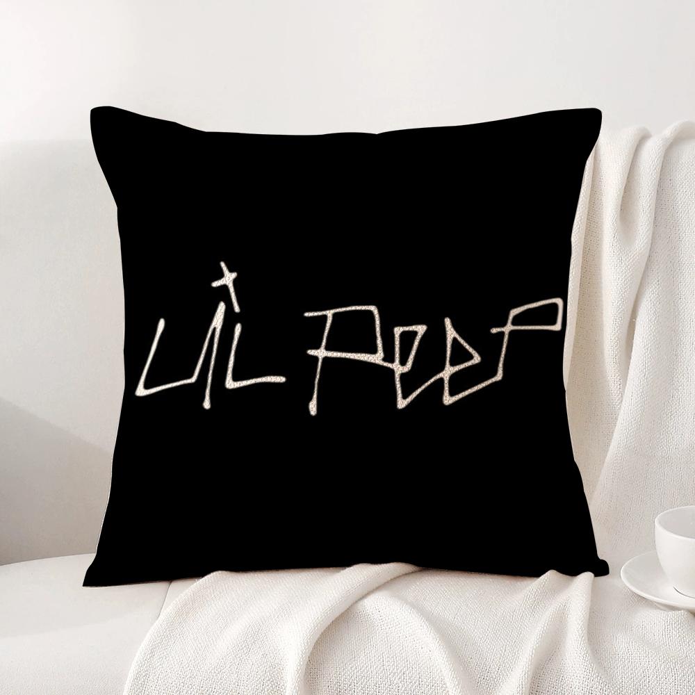 L-Lil Peep H-Hell Boy Pillow Case Natural Linen Organic Fabric Double-Sided Printing Breathable Perfect For Home Decor