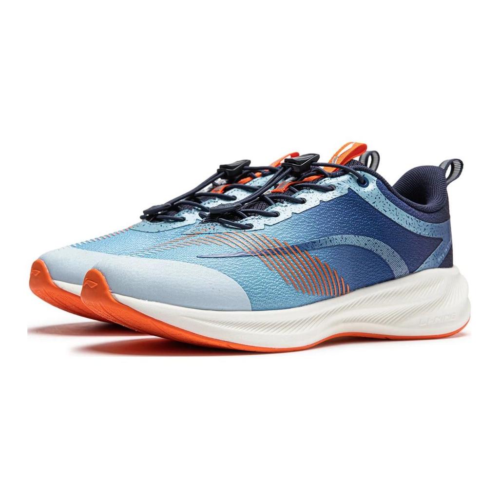 Li Ning Kids Lightweight High Resilience Shock Absorbing Wear Resistant Low Top Running Shoes Kids Running Shoes Sky-Blue YKFT094-5