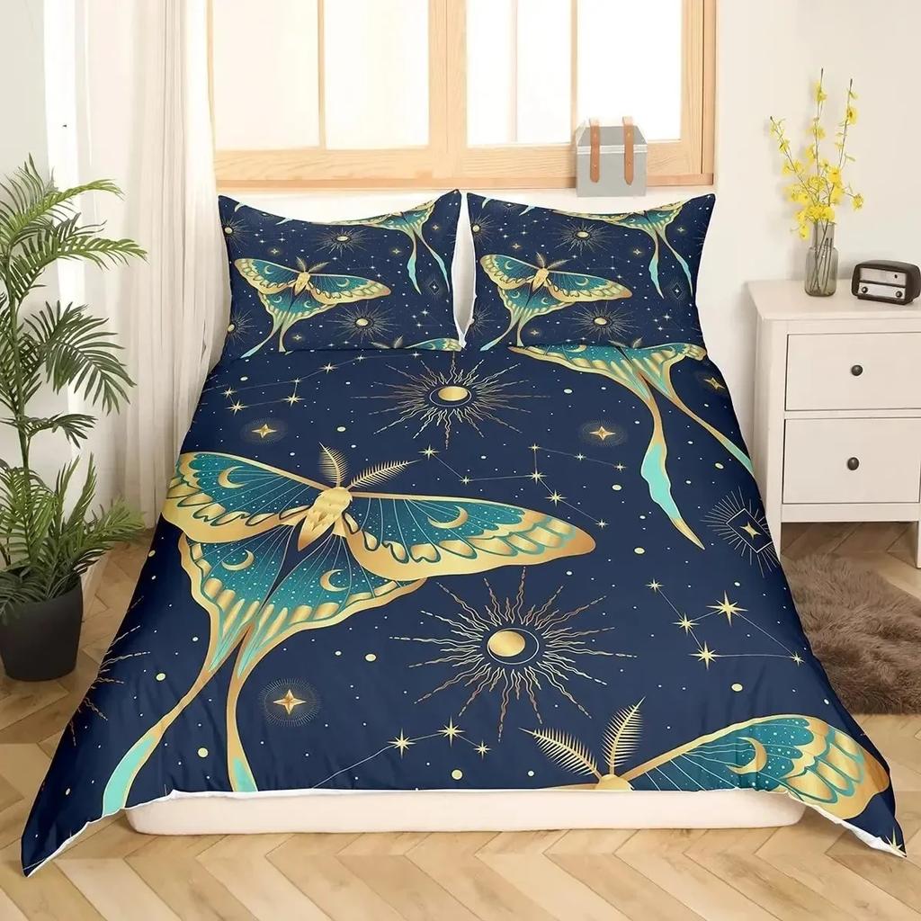 3D Viking Runes Bedding Set Viking Constellation Pattern Duvet Cover Set Double Single Size Nordic Style Washed Microfiber