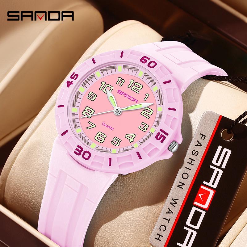 Sanda Unisex Casual Waterproof Luminous Quartz Wristwatch for Kids and Adults