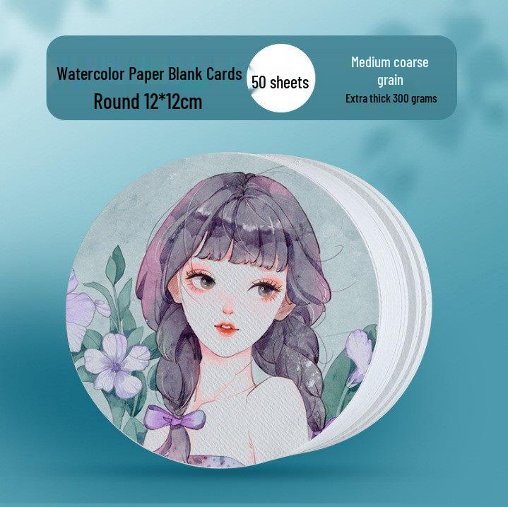 300g Cărți poștale acuarelă: Hârtie din pastă de lemn cu textură medie rotundă și pătrată