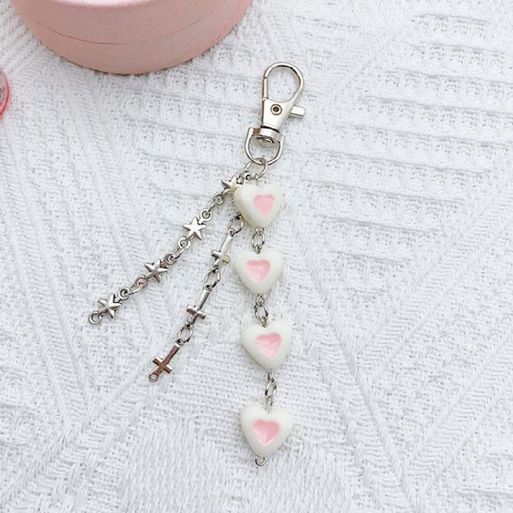 Eye Catching Phone Lanyard Heart Cross Star Chain Pendant Keychain Accessory