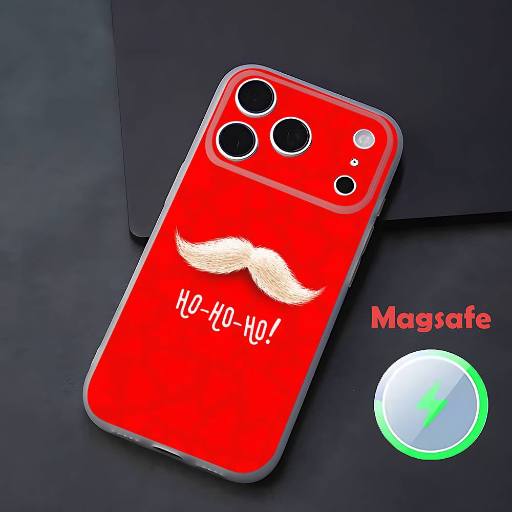 Christmas Santa Claus Phone Case For iPhone 17,16,15,14,13,12,11 Pro,Max,Plus,Mini,Air,E Magnetic Magsafe Frosted Transparent