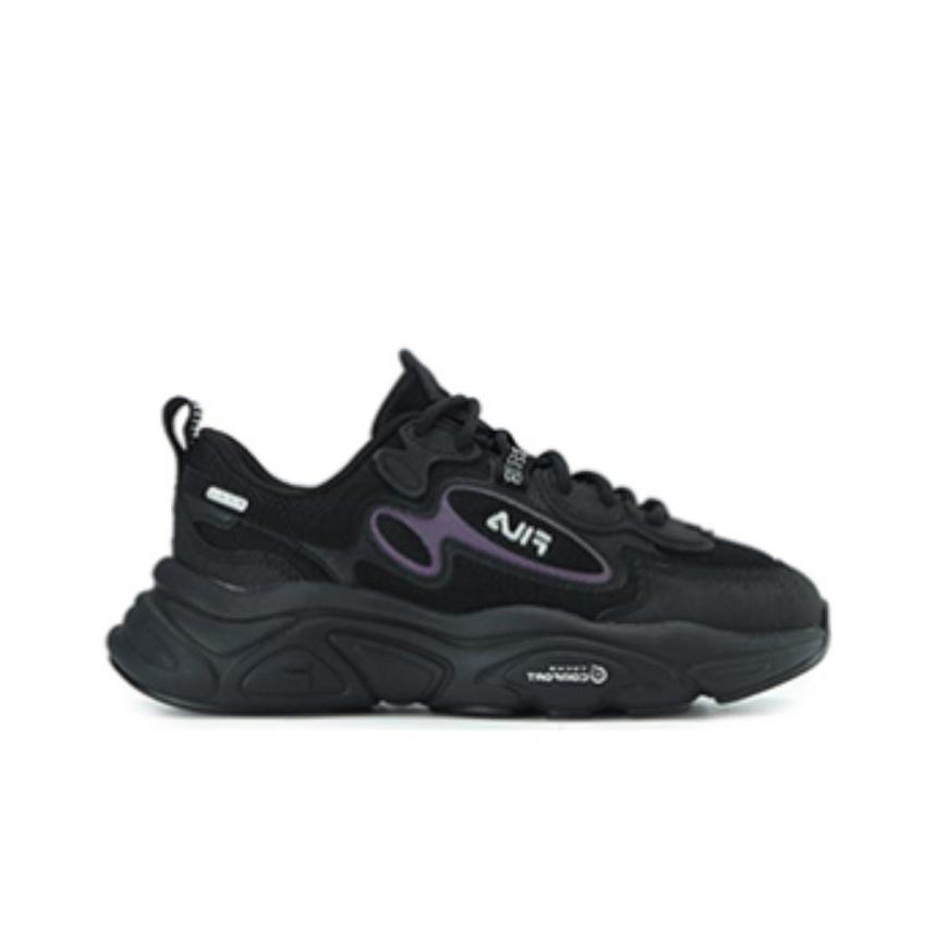 Fila Mars 1S+ Fabric Synthetic Leather Comfortable Versatile Low-Top Dad Shoes Women Sneaker Black F12W332117DBK