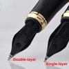 Two Color Thick Hand-made Grinding Rounded Polished Thick Fountain Pen 4.0MM Nib Double-layer Long Knife Business Writing Pen