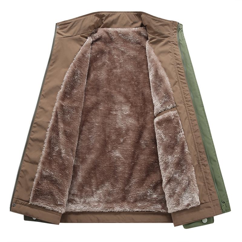Stand Collar Workwear Thickened Velvet Warm Jacket Men's Casual Versatile Flying Cotton Jacket