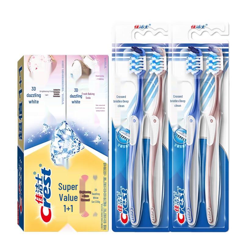 

Crest 3D White Rose Salt & Baking Soda Toothpaste (2 x 165g) with 4 Toothbrushes