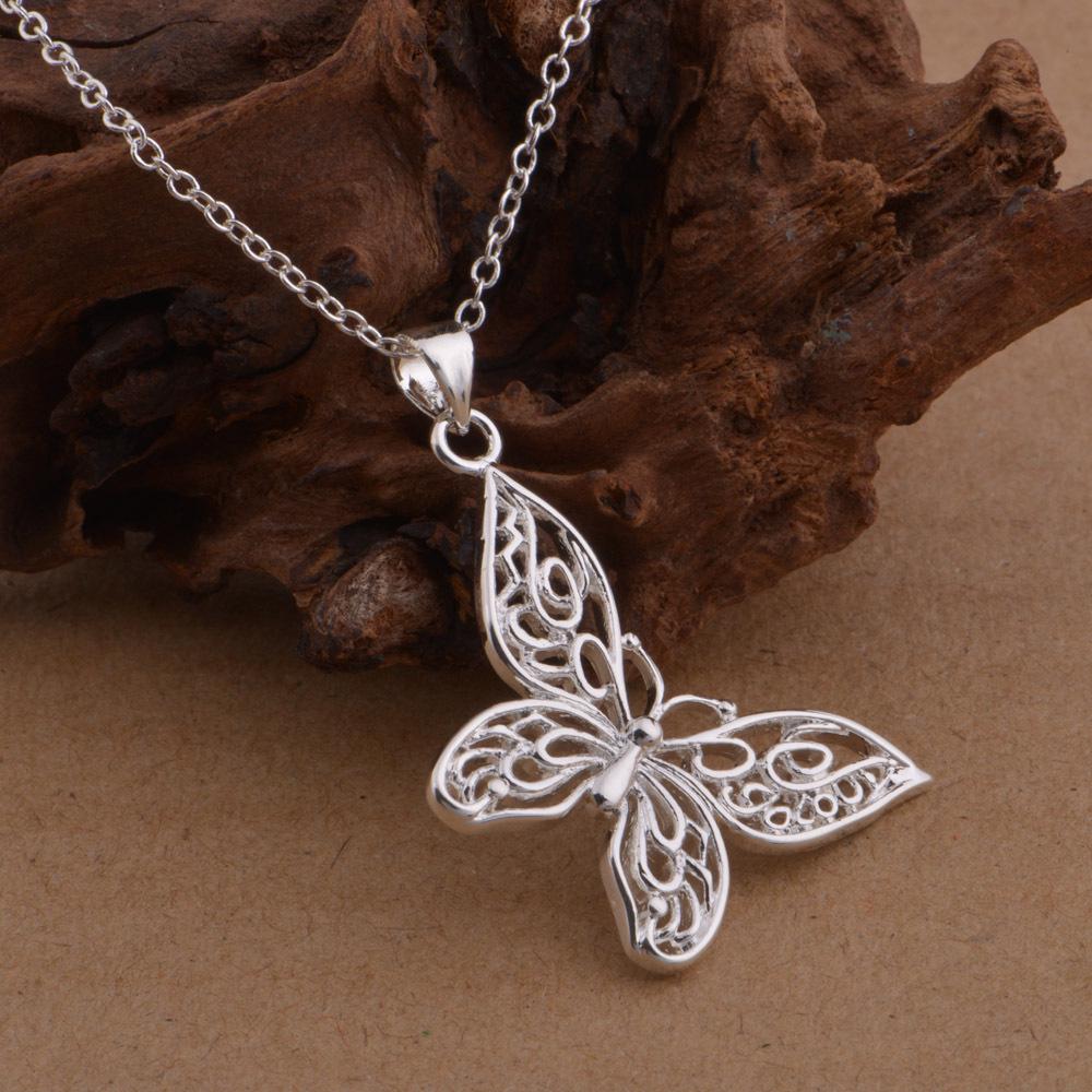 European & American Fashion 925 Silver Plated Kite Necklace