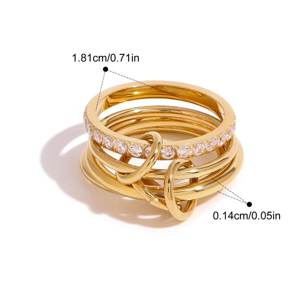 Yori High Quality Stainless Steel Casting Ring 18K Gold PVD Plated Distinctive Chic Charm Jewelry Bijoux New Water Resistant