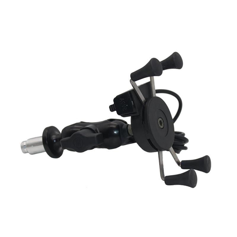 Motorcycle Phone Holder Fork Stem Mount GPS Navigation Bracket with USB Charger for BMW F900XR Yamaha Tenere700 Cellphone Stand