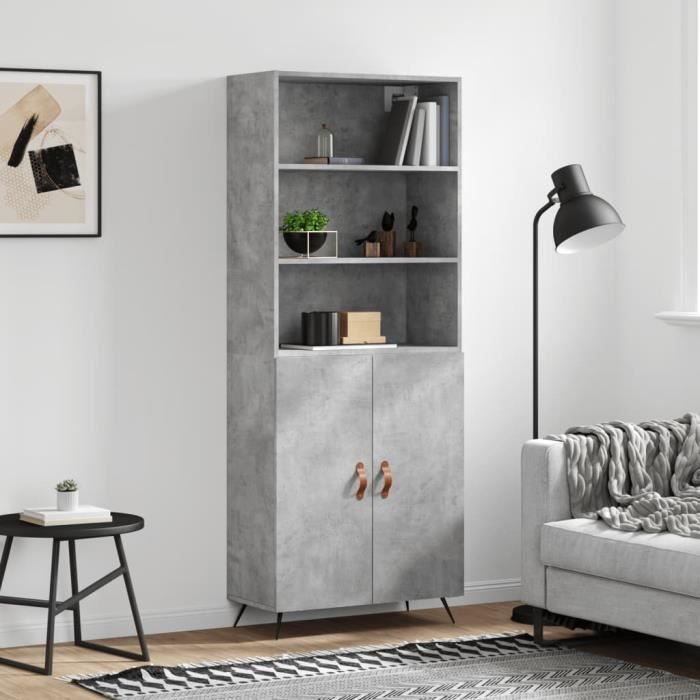 VidaXL Highboard Concrete Grey 69.5x34x180 Cm Engineered Wood 3189225