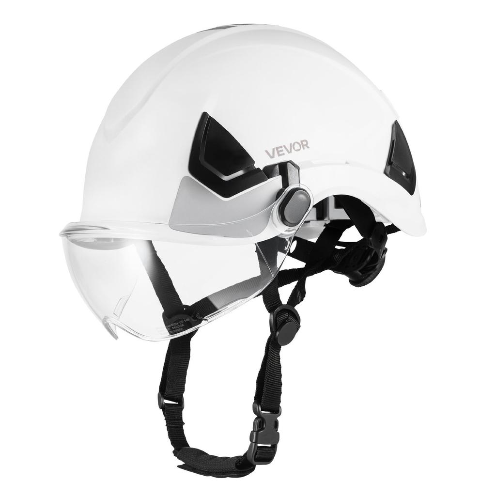 Industrial Safety Helmet, ANSI/ISEA Z89.1 Approved ABS Hard Hat with Visor & 6-Point Ratchet Suspension, Adjustable Vented Hardhat for Men & Women,