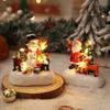 Fashion Resin Christmas Village Houses Mini LED Light New Year Micro Landscape Santa Claus Craft New Year Decor Desktop Decor