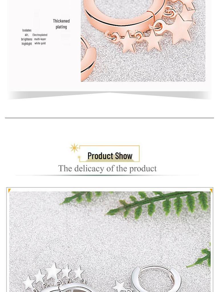 Jingdong Star-Shaped Earrings: Women's Celebrity Five-Pointed Star Ear Clips & Hoop Earrings.