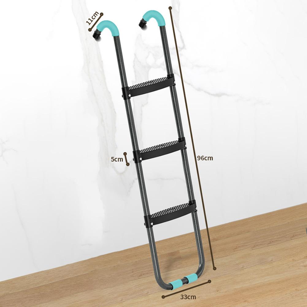 Trampoline Ladder 3 Steps Wide Trampoline Ladder Kit Safety Heavy Duty Steel 16FT Trampoline Replacement Accessories