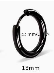 

Stainless Steel Hoop Earrings 2mm Thickness 18mm Inner Diameter Minimalist Round Design Lightweight Durable Metal Jewelry for Everyday Use One Size