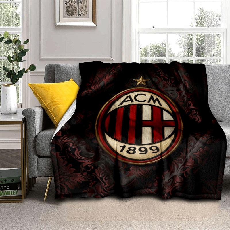 Ac Milan Football Club Logo Blanket Soft And Comfortable Camping Trip Air Conditioning Blanket Sheet Office Rest Blanket