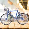 1:10 Mini Puppenhaus Fahrrad Legierung Miniatur Simuliertes Fahrrad Fahrzeugmodell Spielzeug Zubehör Hellblau