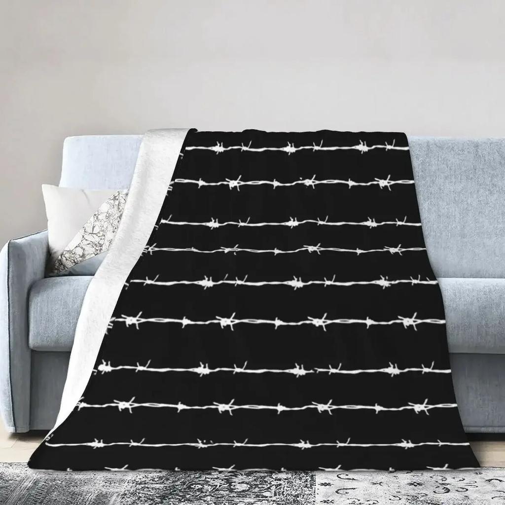 Barbed Wire Blanket Soft Warm Flannel Throw Blanket Cover for Bed Living Room Picnic Travel Home Couch