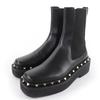 Excellent Rockstud Side Gore Leather Chelsea Boots Black 37.5 Used