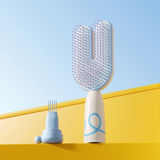 U-shaped Air Cushion Brush Magnetic Multi-functional Anti-static Scalp Massage Comb Women Portable