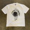 Pure Cotton Short Sleeve Tshirt Double Thread Loose Fit Unisexs American Retro Style Breathable Summer Casual Round Neck Top