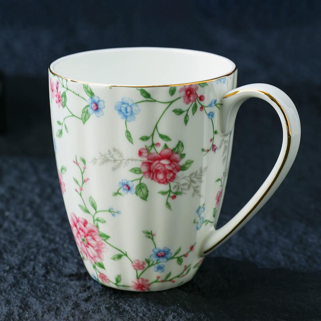 Vintage Blumiges Knochenchina Kaffeetasse Europäisch Retro Rustikal Teetasse Europäisch Englisch Nachmittagstee Tassen