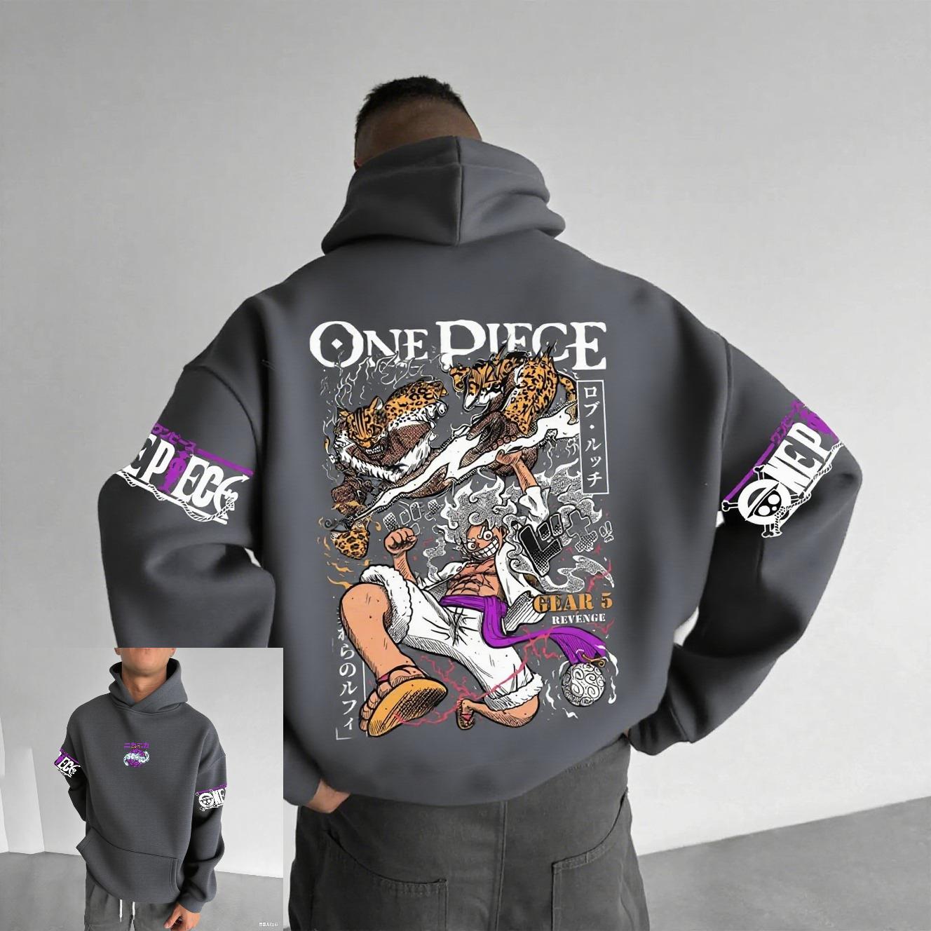 

Anime Men s Pullover Sweatshirt Hoodie One Piece Luffy Gear 5 Graphic Print Streetwear Cosplay Casual Jacket Spring Autumn Tops M