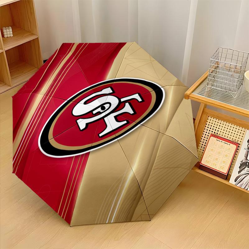 San Francisco 49ers Print Auto 8?Ribs Folding Umbrella Wind Resistant Lightweight Automatic Umbrella For Daily Travel