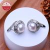 LSOOYH 7-8mm Freshwater Pearl Earrings Silver Color Fashion Cubic Zirconia Clip On Earrings For Women Birthday Gifts