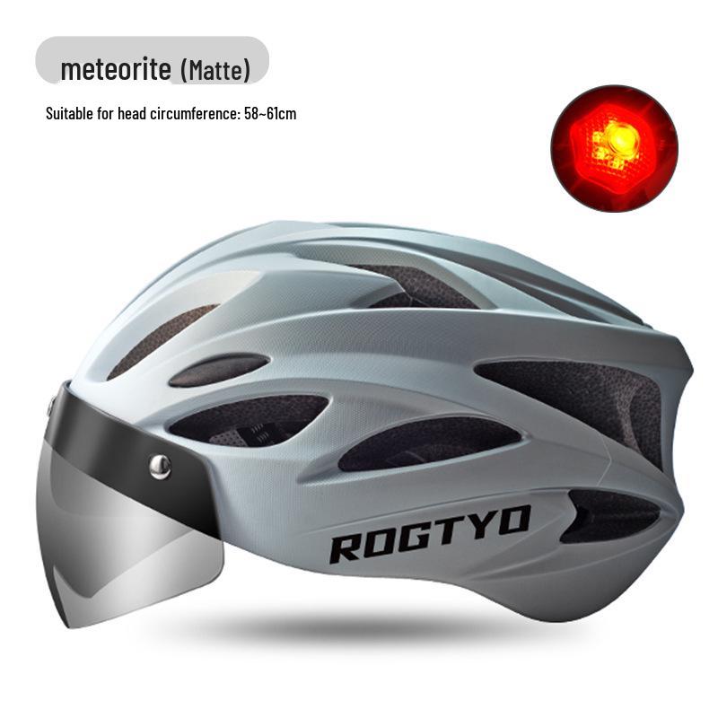 Magnetic Goggles Helmet Set: Anti-Glare Breathable Helmet, Taillight, for Mountain, Road, and Folding Bikes.