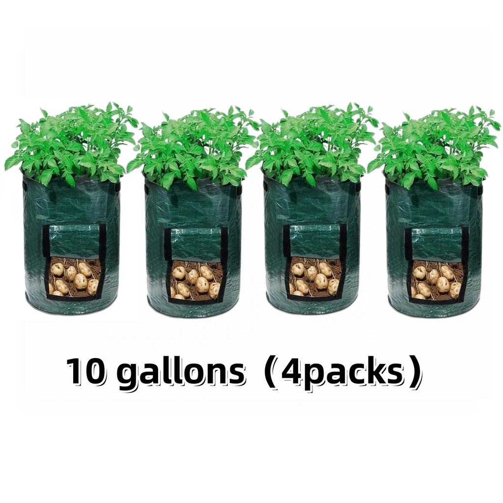Potato Grow Bags Durable Thickened with Flap Handles Green 5/7/10 Gallon Garden Vegetable Grow Bags