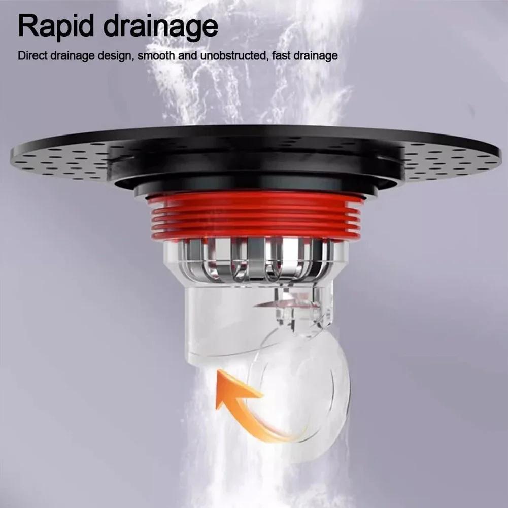 Bathroom Floor Drain Core Shower Floor Strainer Cover Toilet Sewer Anti-Odor Plug ABS Shower Hair Capture Anti-Clogging Drain