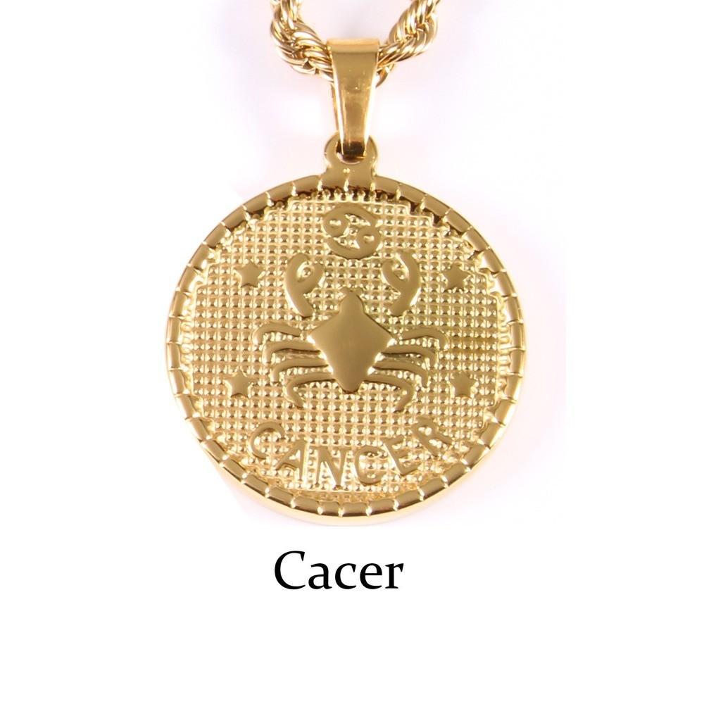 18K Gold Coin Coin Pendant Necklace 12 Constellation Bag Pendant Charms DIY Jewelry Making