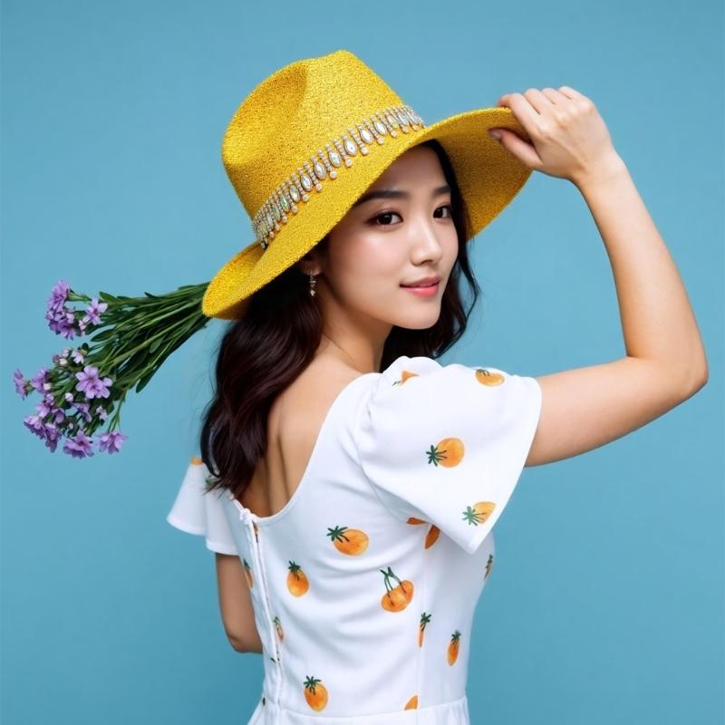 Auffällige Kristall-Cowboyhüte Brauthut Panamahut für Junggesellinnenabschied Cowboyhüte für Club-Bühnenshows