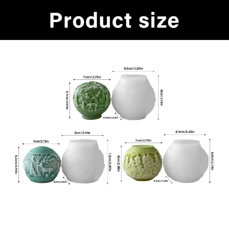 Festives Silicone Craft Christmasl Ball Mold Multipurpose Holiday Decorations And DIY Candle Soap Making Supplies