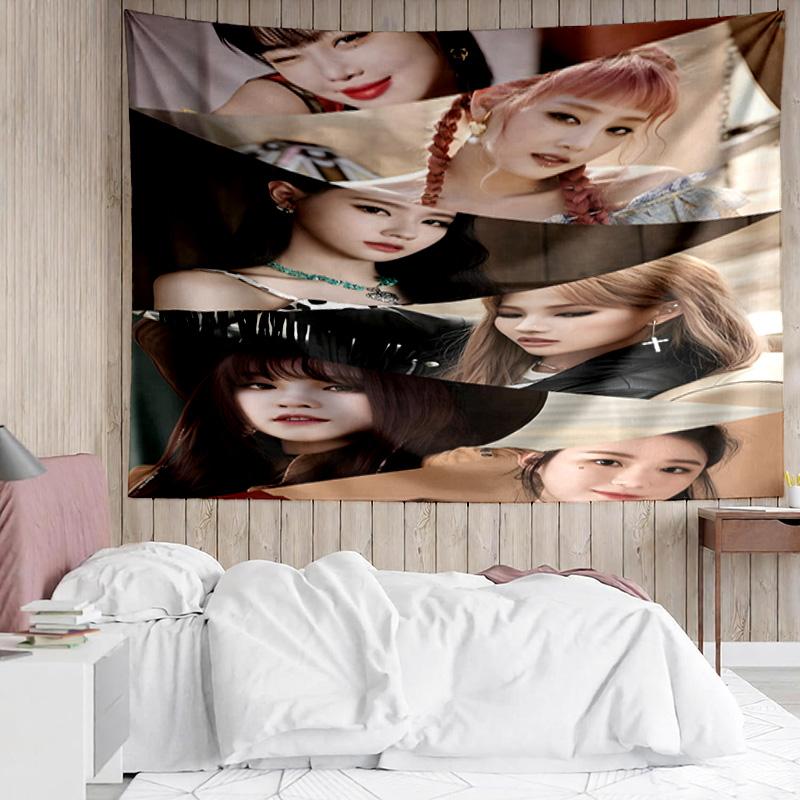 1PC Kpop Idle Group Dynasty Quick-Dry Tapestry, Unique Design Tapestry, Suitable for Bedroom,Livingroom, Playroom,Heartwarming Holiday Gifts