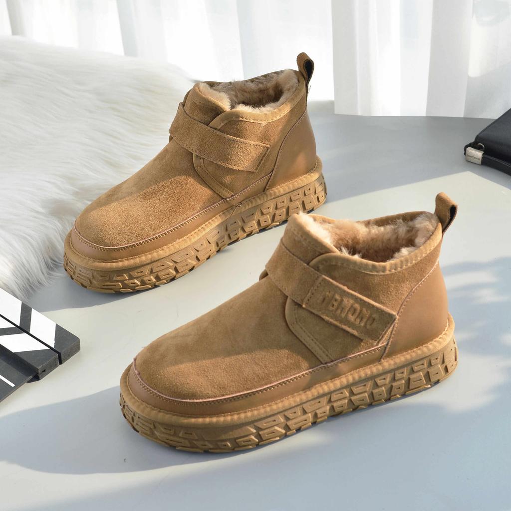 Men's Casual Shoes, Winter Multi-functional Fleece Warm Work Boots, Outdoor Anti-slip and Wear-resistant Snow Boots