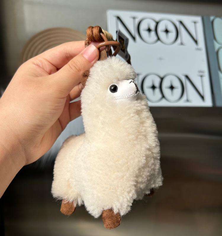 Alpaca Wool Keychain: Plush Doll Bag Charm & Hanging Ornament Gift