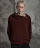 LANARCHIVE [0180] Diagonal Zipper Hooded Long Sleeve - Burgundy