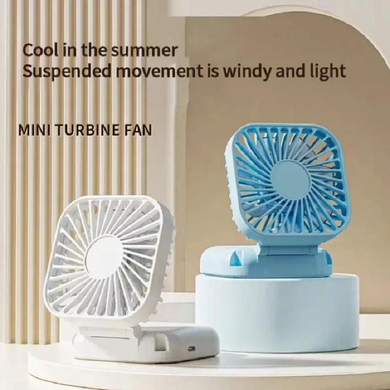 Mini Folding Hanging Neck Fan Foldable Hand-Held Fan Mini Folding Personal Fan, 3 Speeds USB Charging For Travel Cooling Tool