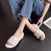 Fashion 2025 Summer Fashion Punk Style Rivet Design Word Slippers New Women's Leisure Wedge Multi-color Plus Size Beach Slippers