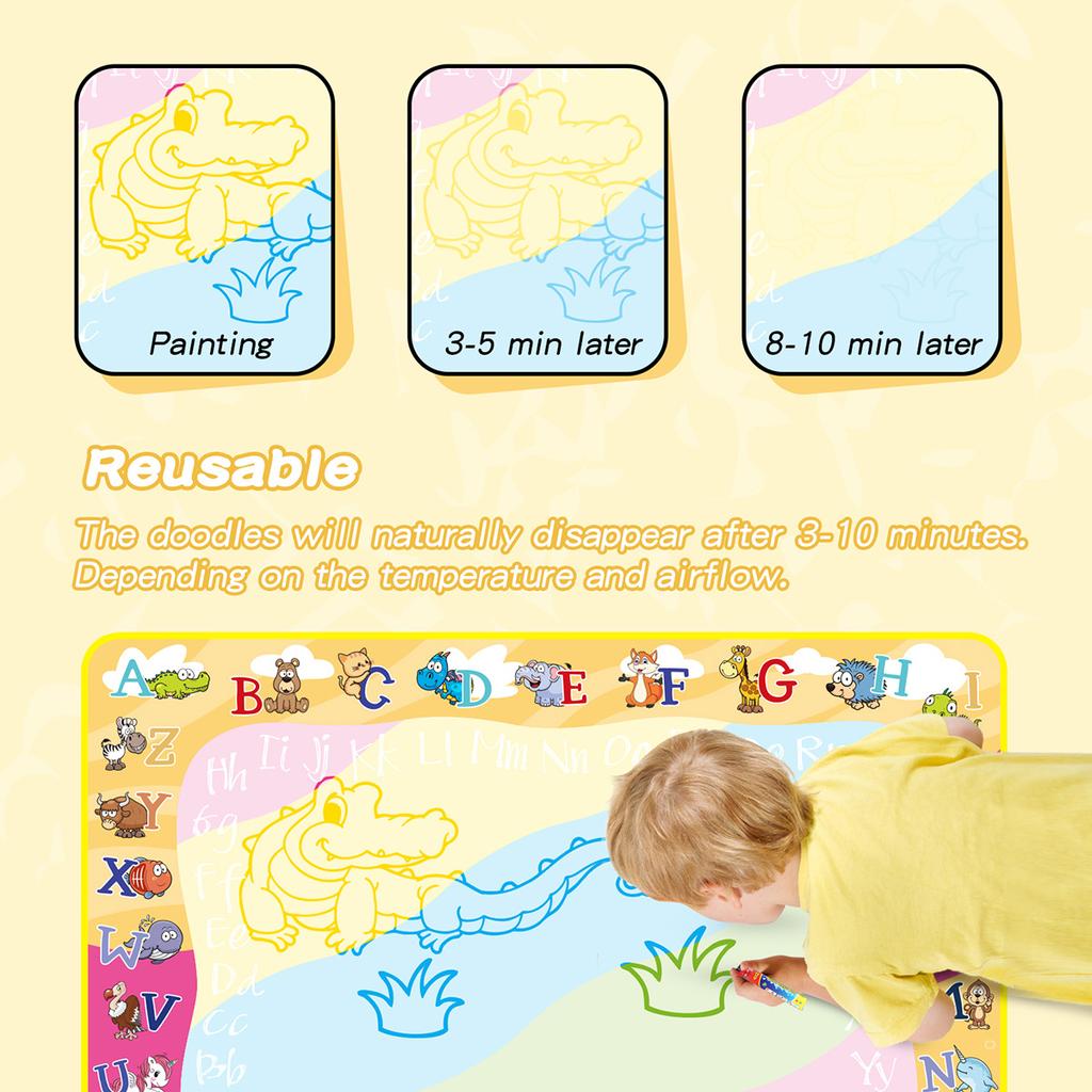 Luminous Water Drawing Mat Water Doodle Mat Colorful Graffiti With Pens Set Montessori Toys Educational Toys for Kids Gifts