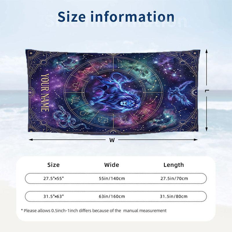 Cosmic Tree Dreamscape Theme Quick Dry Beach Towel Custom Name Text Print Large Sand Resistant Towel Beach Vacation
