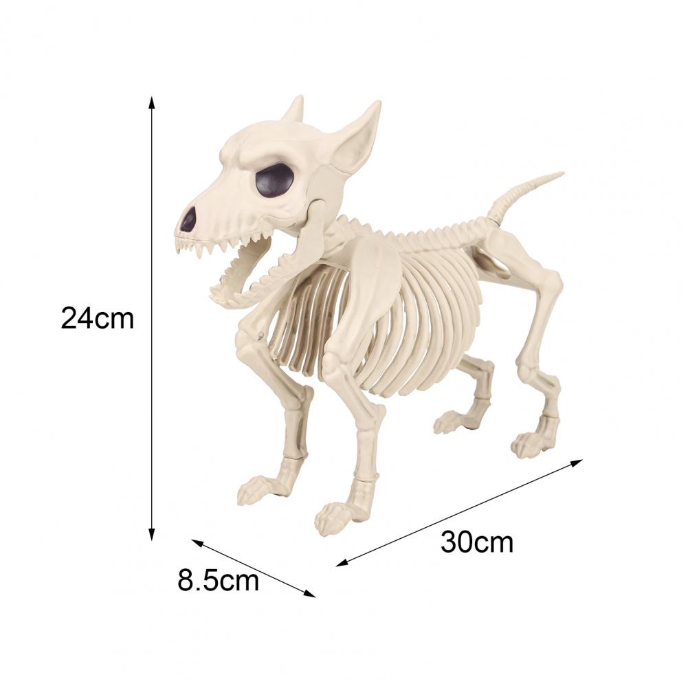 Dog Skeleton Ornament Realistic Plastic Spooky Animal Bone Figurine Durable Lightweight Dog Skeleton Prop For Halloween