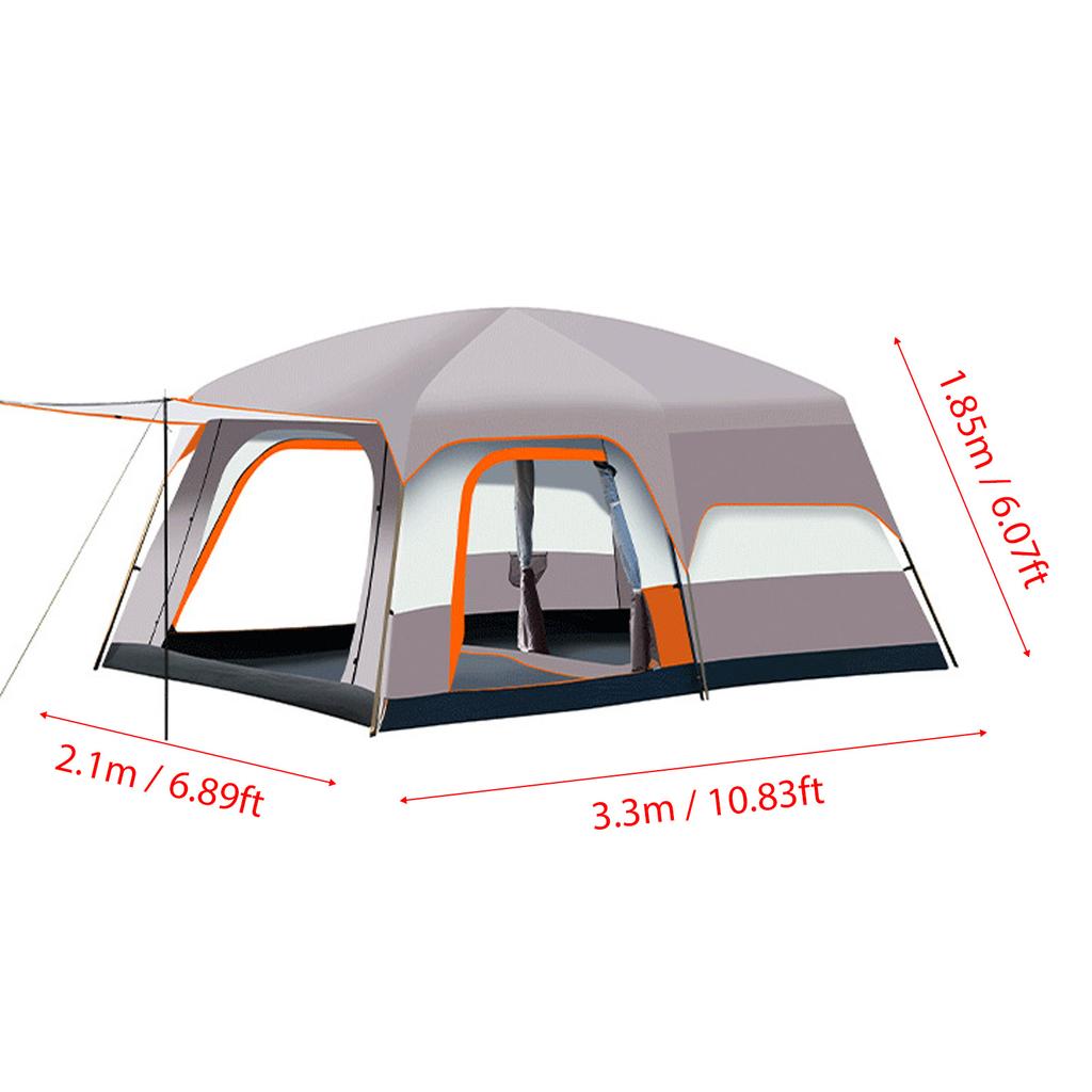 Tenda da Campeggio Tenda Familiare con Doppio Strato Antipioggia 2 Stanze 1 Soggiorno per 4 6 Persone Montaggio Rapido Ventilazione
